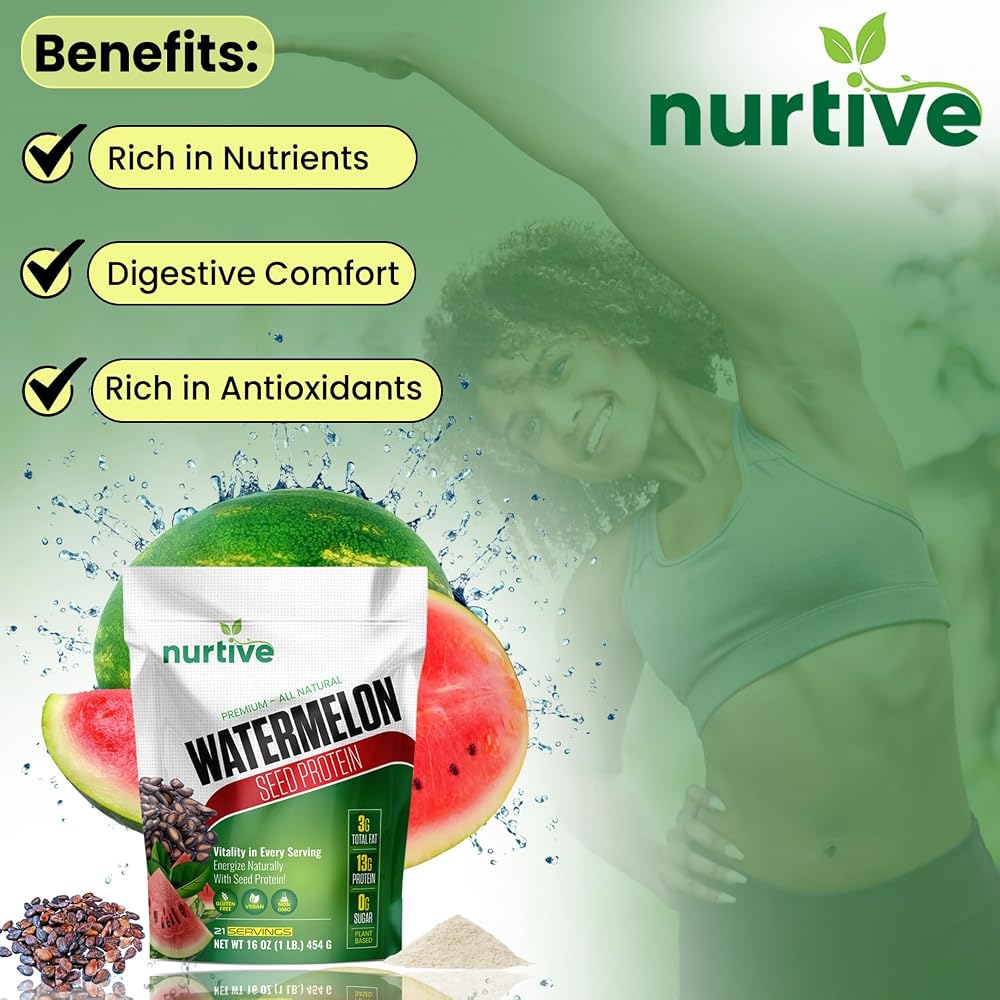 NURTIVE Watermelon Seed Protein Powder - 21 Servings - image 9
