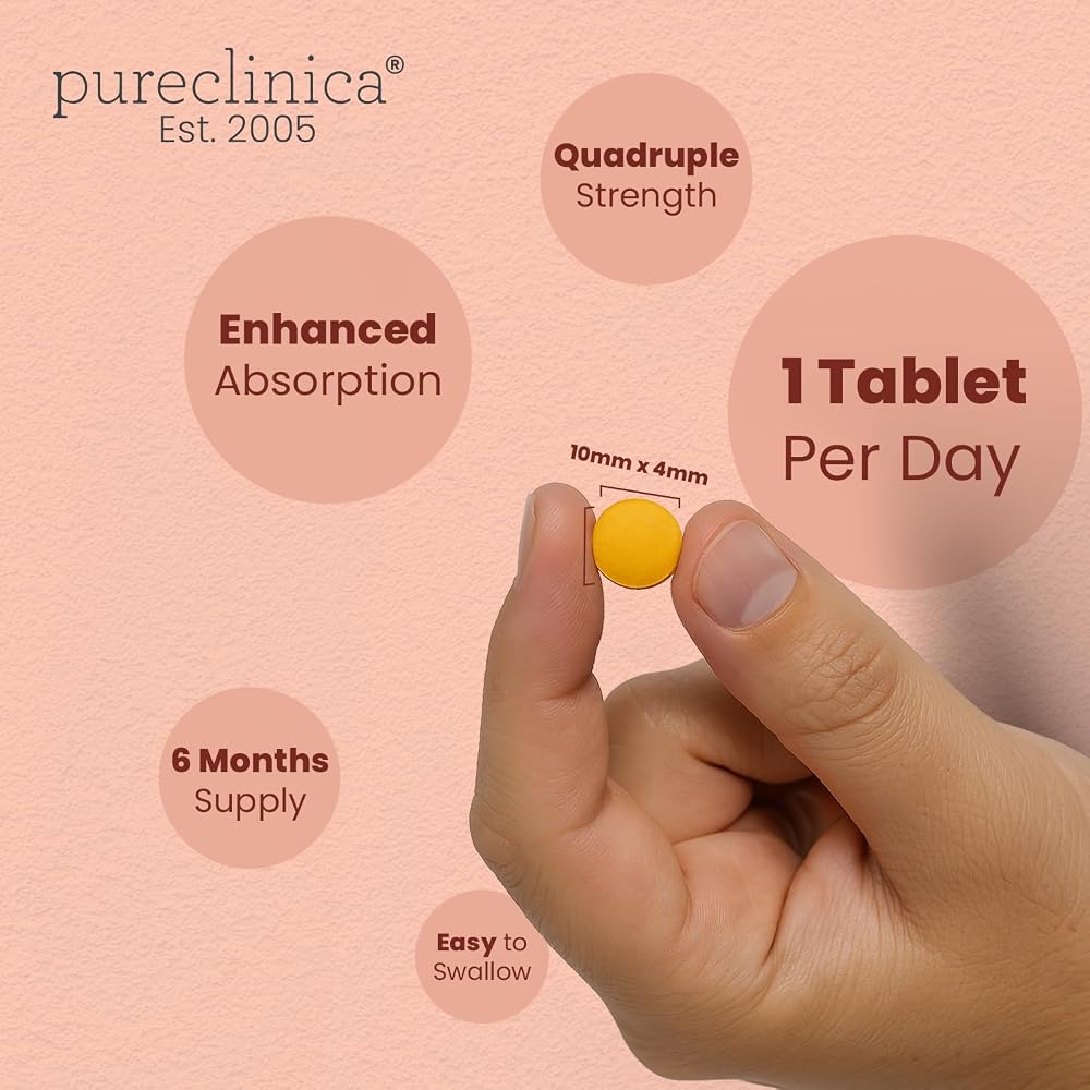 Pureclinica Turmeric Curcumin 1100mg with Black Pepper - 180 Tablets - image 5