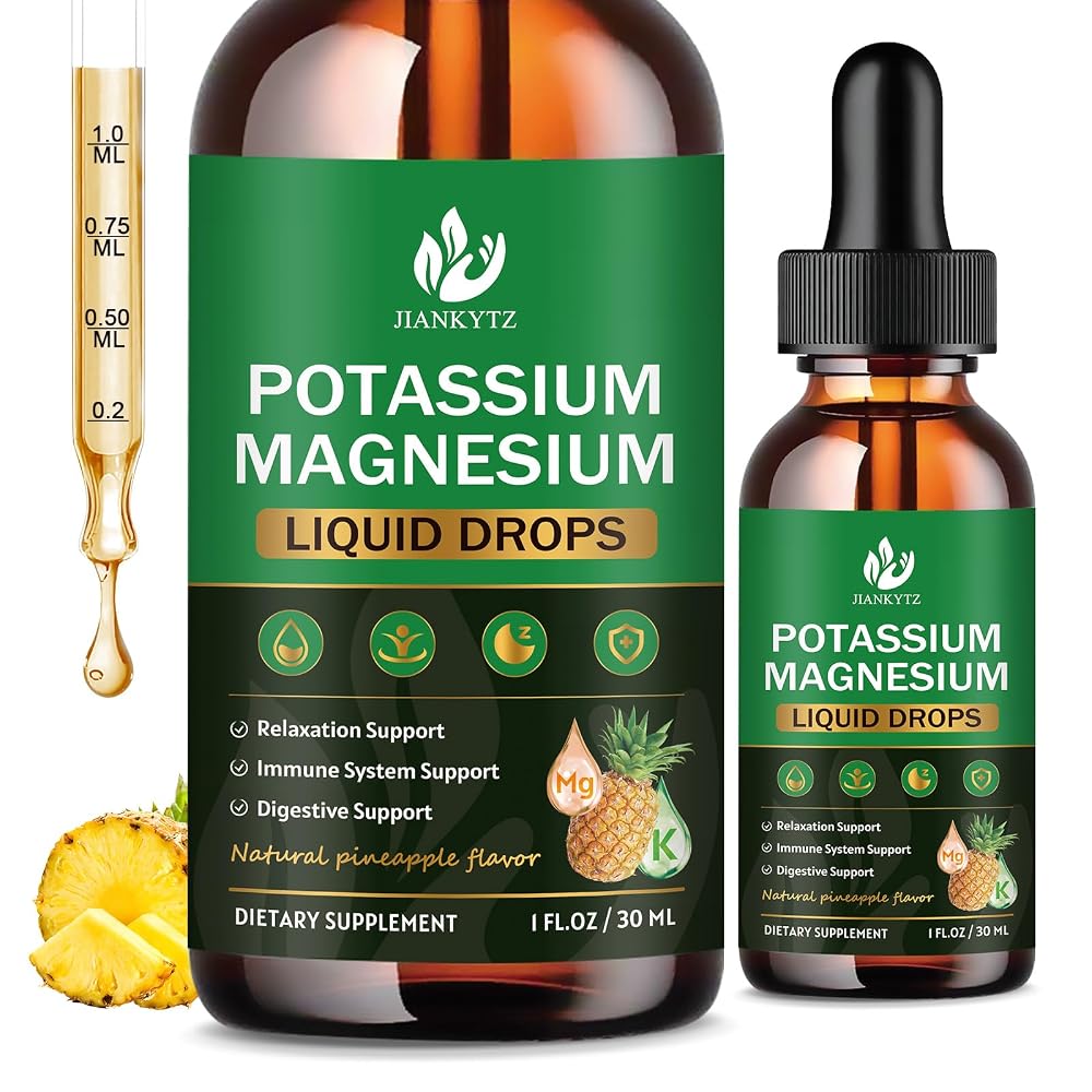 JIANKYTZ Potassium Magnesium Liquid Drops for Relaxation - 2 Fl Oz