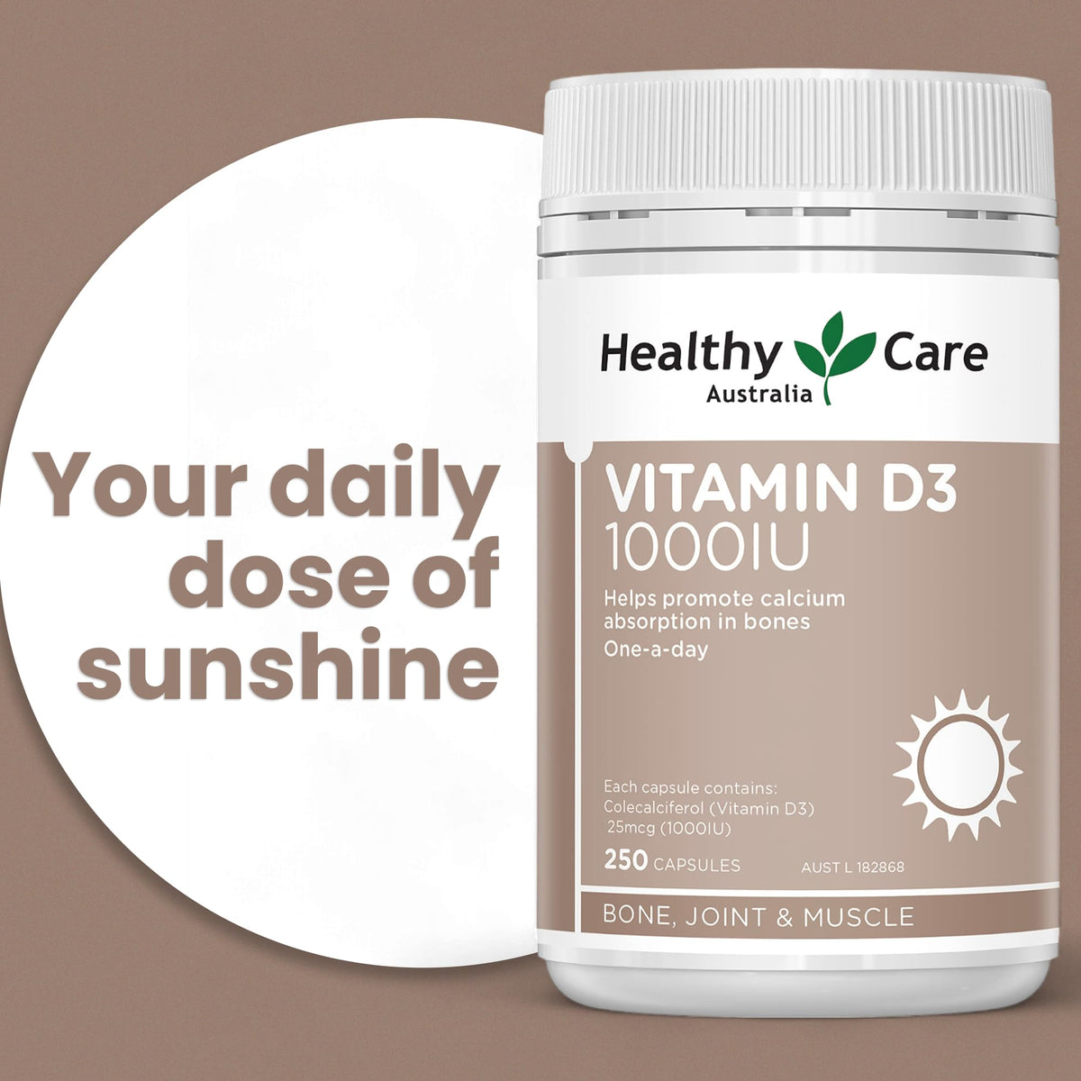 Healthy Care Vitamin D3 1000 IU - 250 Softgels - image 2