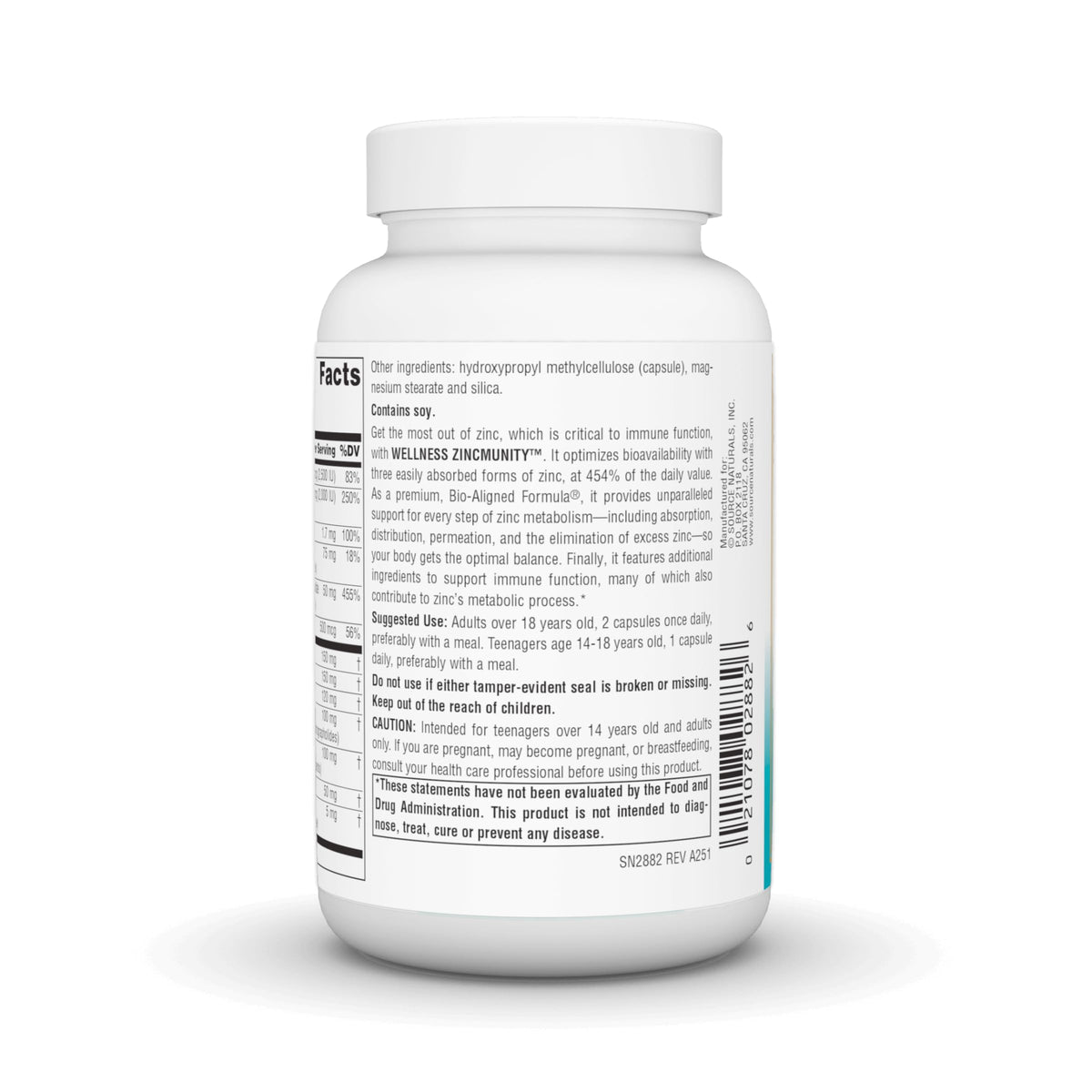 Source Naturals Wellness ZincMunity 50 mg Bio-Aligned Zinc