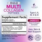 Nature's Nutrition Multi Collagen Complex Pills - Hydrolyzed Collagen
