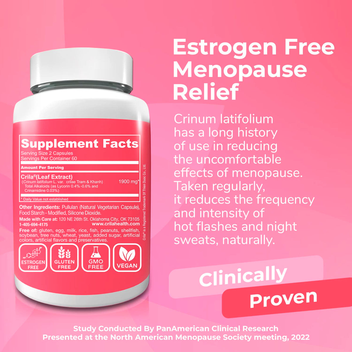 CRILA Menopause Support Natural Supplement - 120 Capsules - image 3