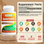 Best Naturals Quercetin 1000 mg Antioxidant - 120 Vegetarian Capsules - image 2