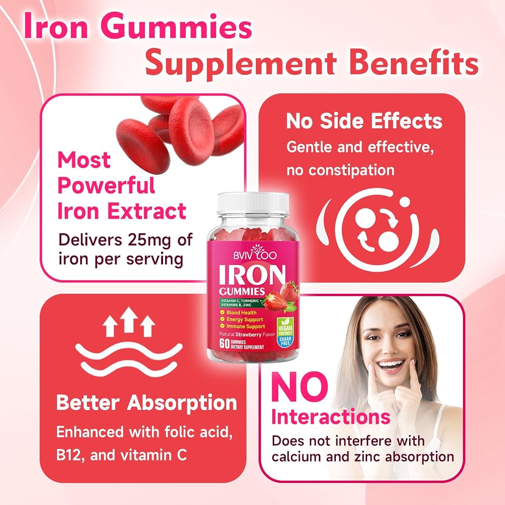 BVIVLOO Vegan Iron Gummies