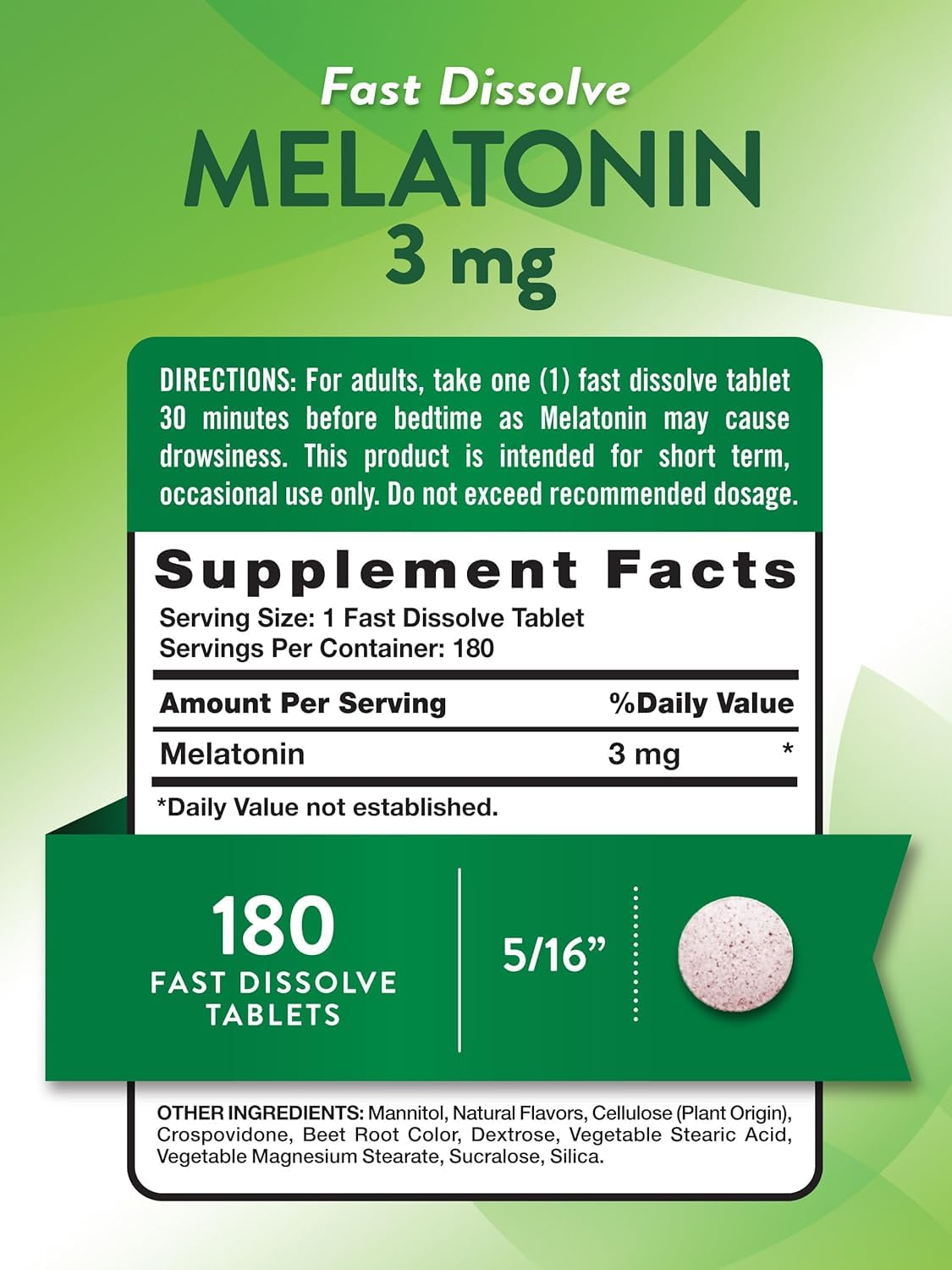 Nature's Truth Melatonin 3 mg Fast Dissolve Tablets - 540 Count - image 2