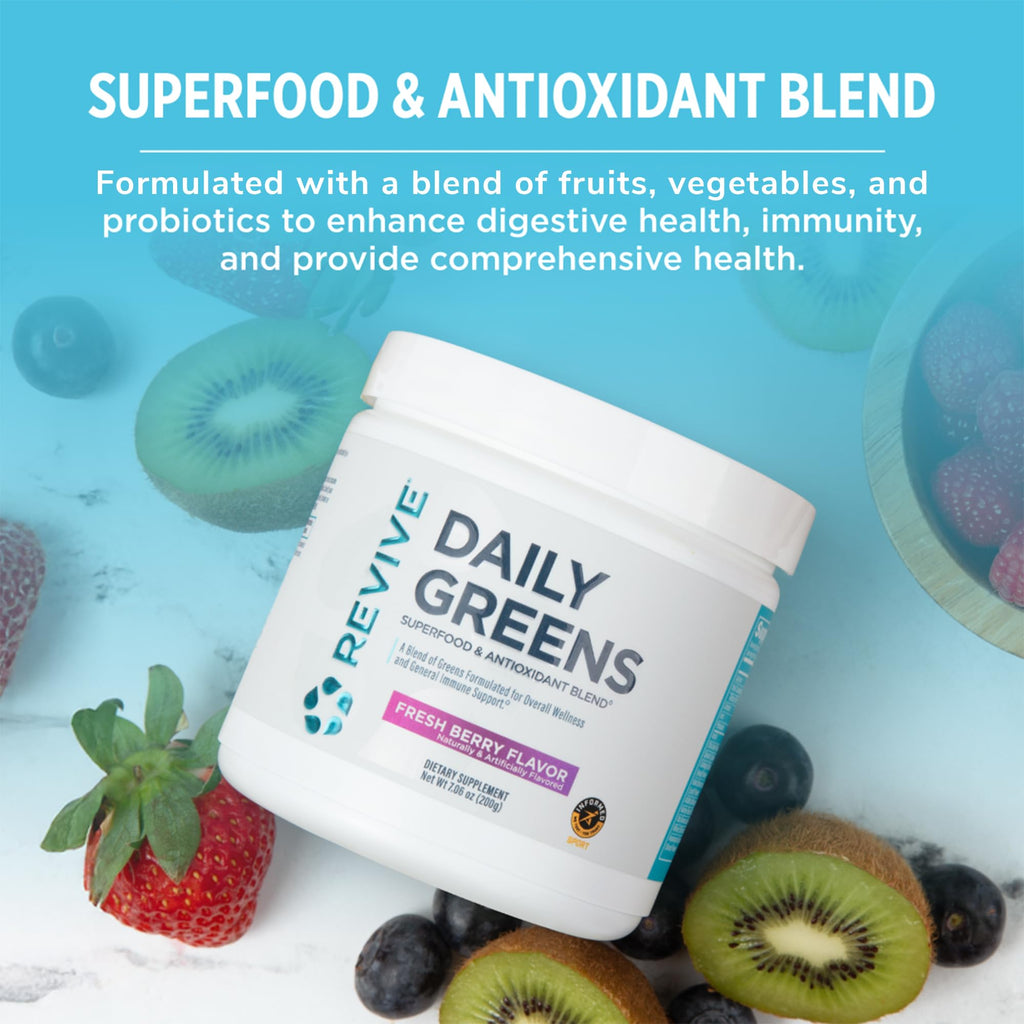 Revive MD Super Greens Powder Mix - Smoothie & Juice Mix with Green