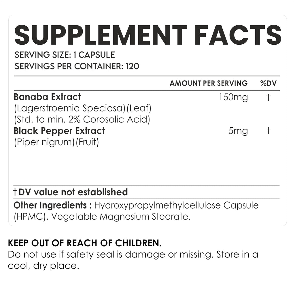 AMALTH Banaba Leaf Extract 150 mg - 120 Vegetarian Capsules - image 2