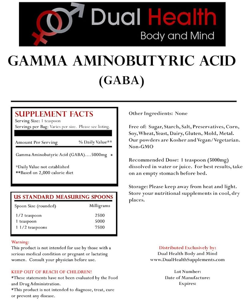 Dual Health Body & Mind Pure GABA Powder - 4 oz - image 2