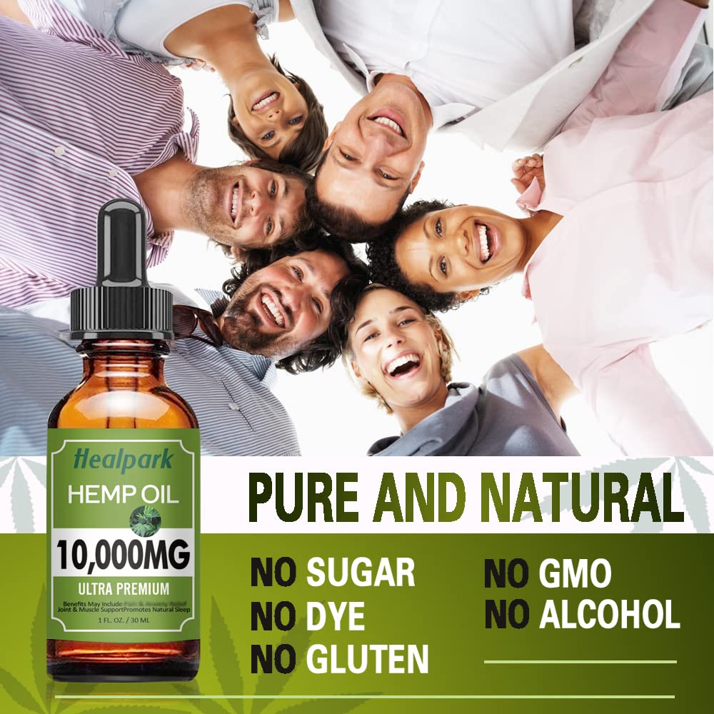 Healpark Hemp Oil 10000mg Omega 3-6-9 - 2 Fl Oz - image 3