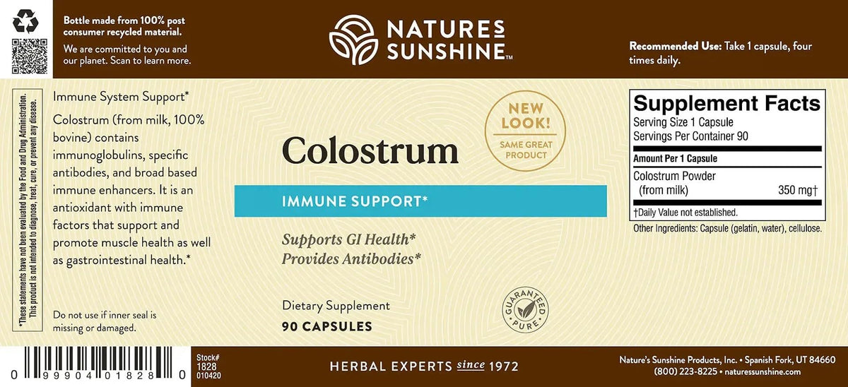 Nature's Sunshine Colostrum with Immune Factors - 60 Capsules - image 5