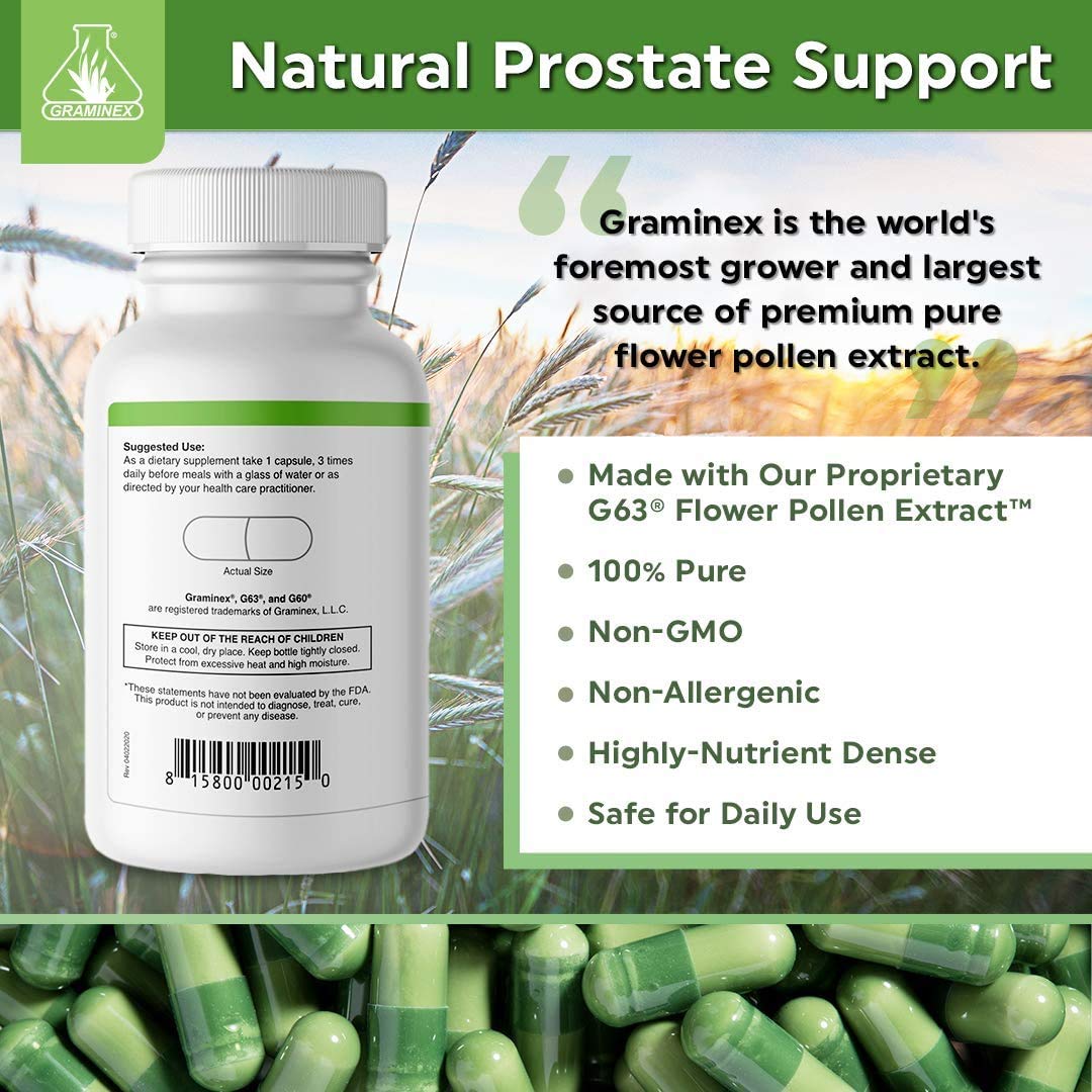 Graminex PollenAid Prostate Supplement - 180 Vegetarian Capsules - image 7
