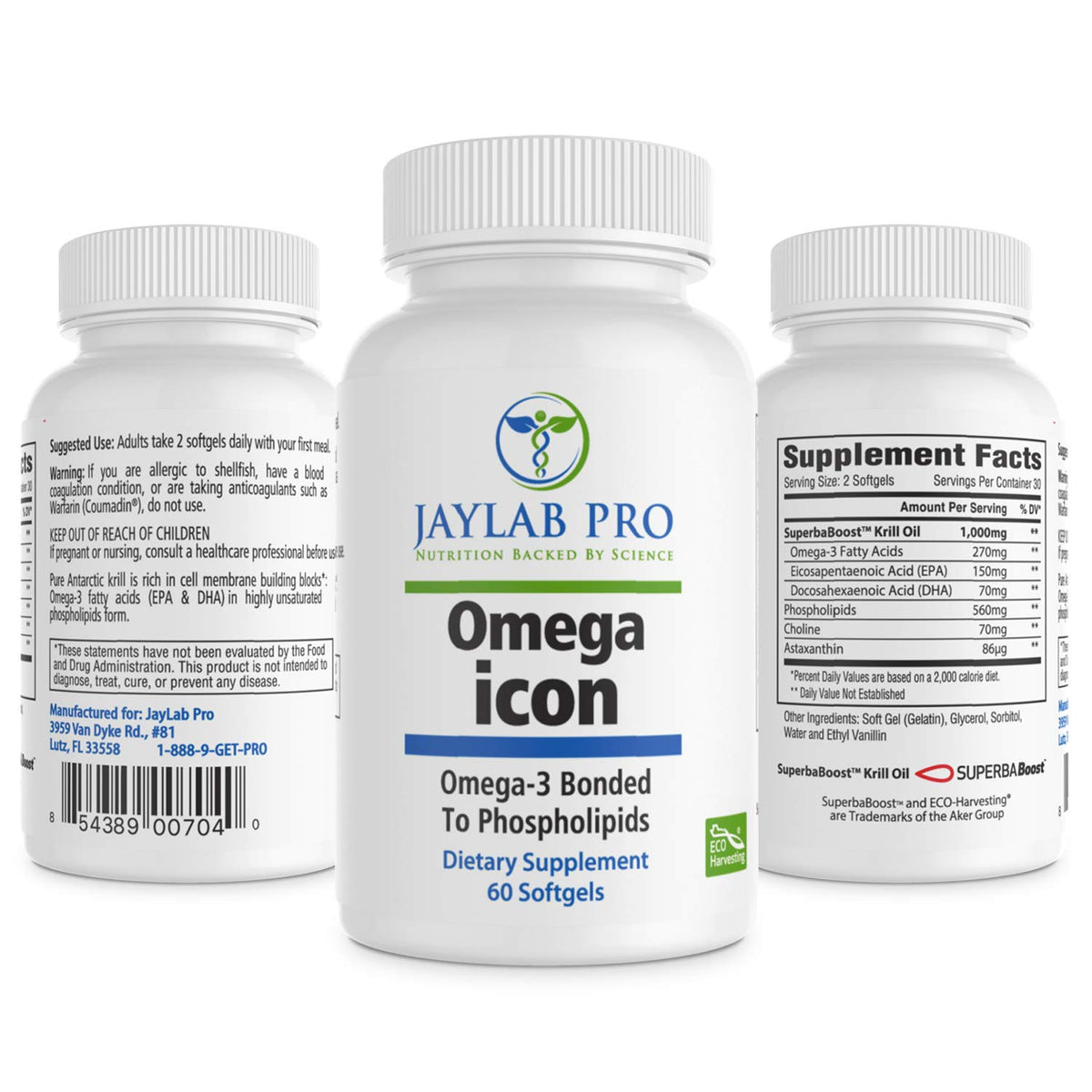 JAYLAB PRO Omega Icon Antarctic Krill Oil 1000mg - 60 Softgels - image 3