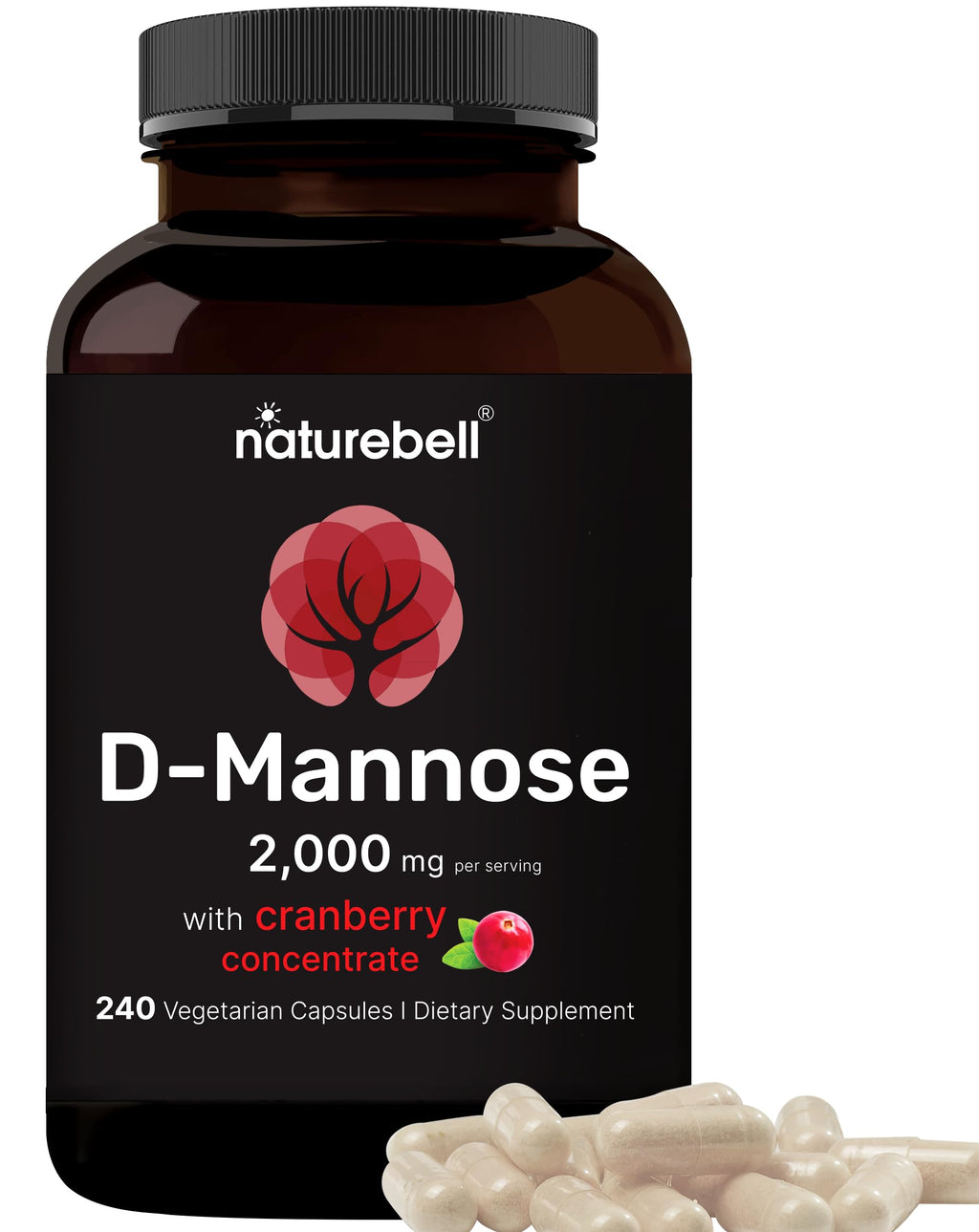 NatureBell D-Mannose 500mg Capsules Urinary Tract Support