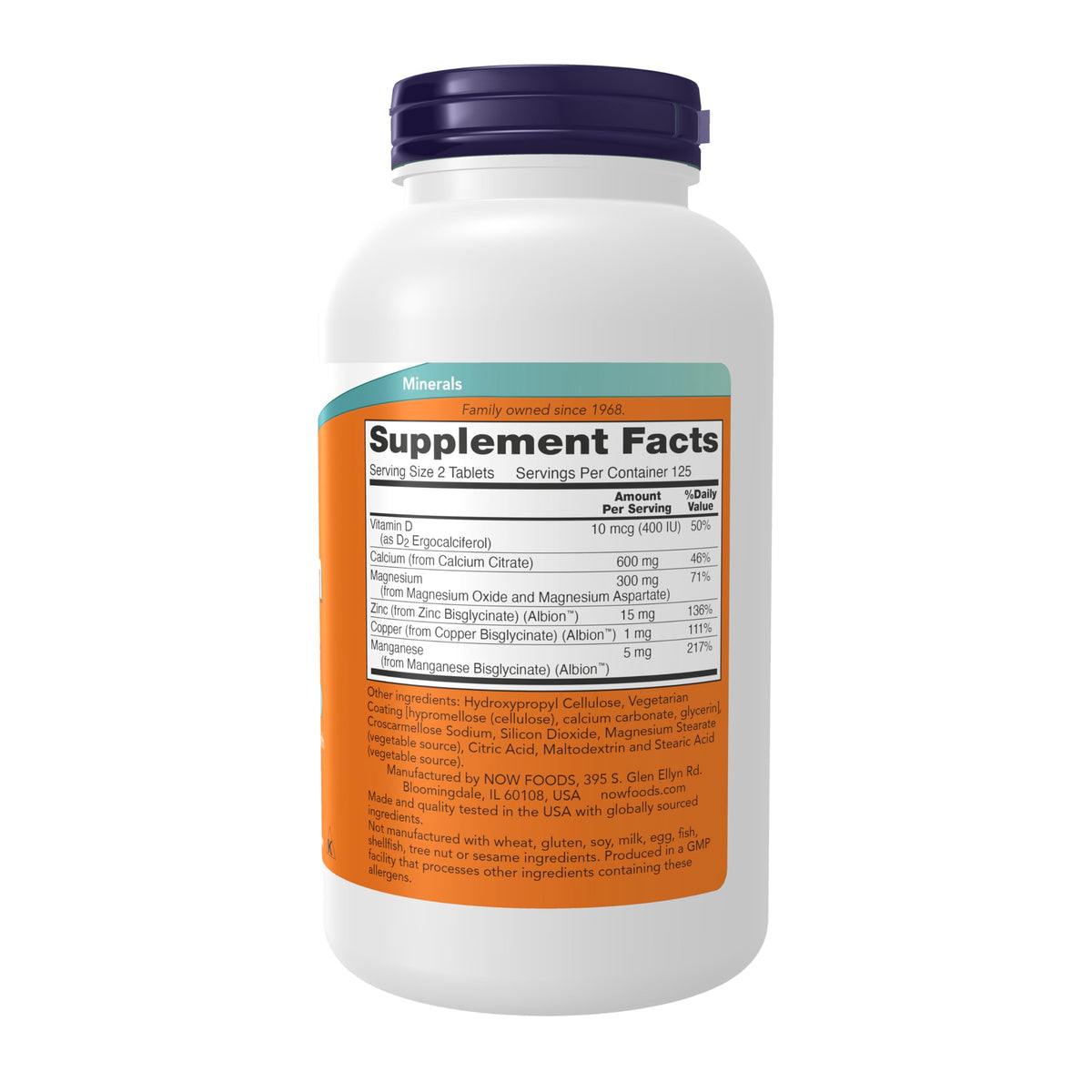 NOW Calcium Citrate with Vitamin D & Magnesium - 250 Tablets - image 2