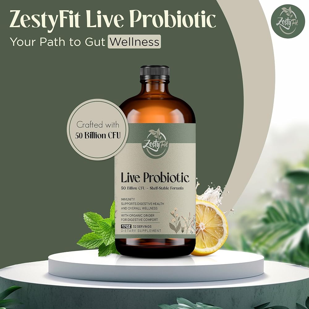 zestyfit Liquid Probiotic 50 Billion CFU Gut Health - 17 fl oz - image 2