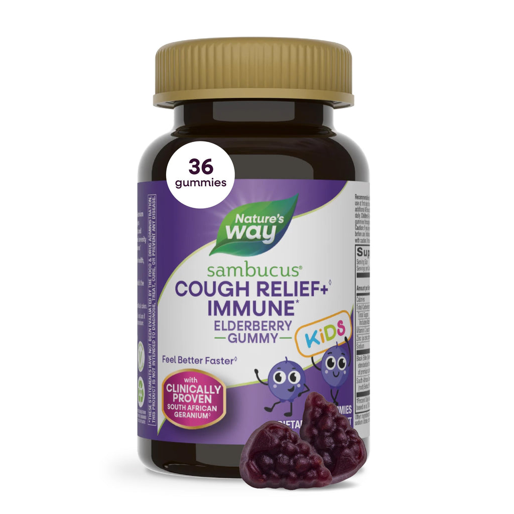 Nature's Way Sambucus Kids Cough Relief Elderberry Gummy - 36 Count