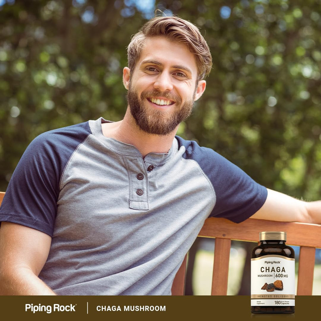 Piping Rock Chaga Mushroom 600mg - 180 Capsules - image 6