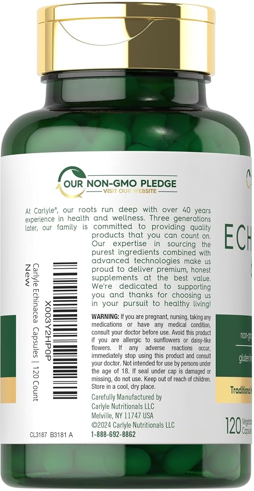 Carlyle Echinacea Capsules - 120 Vegetarian Capsules - image 3