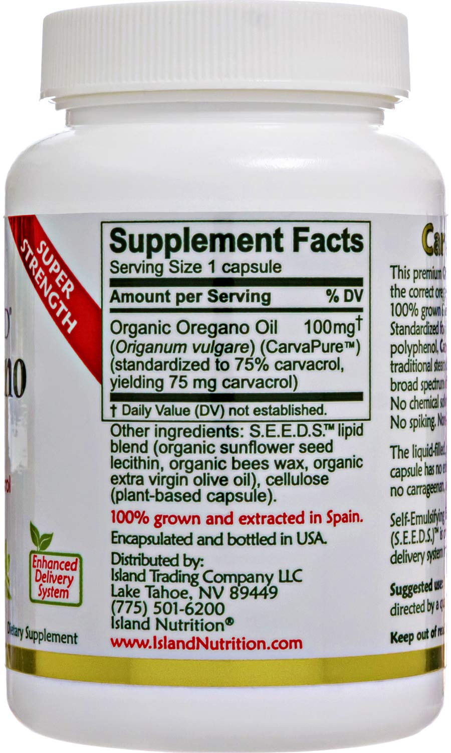 Island Nutrition Oregano Oil Capsules Immune Support - 90 Count - image 3