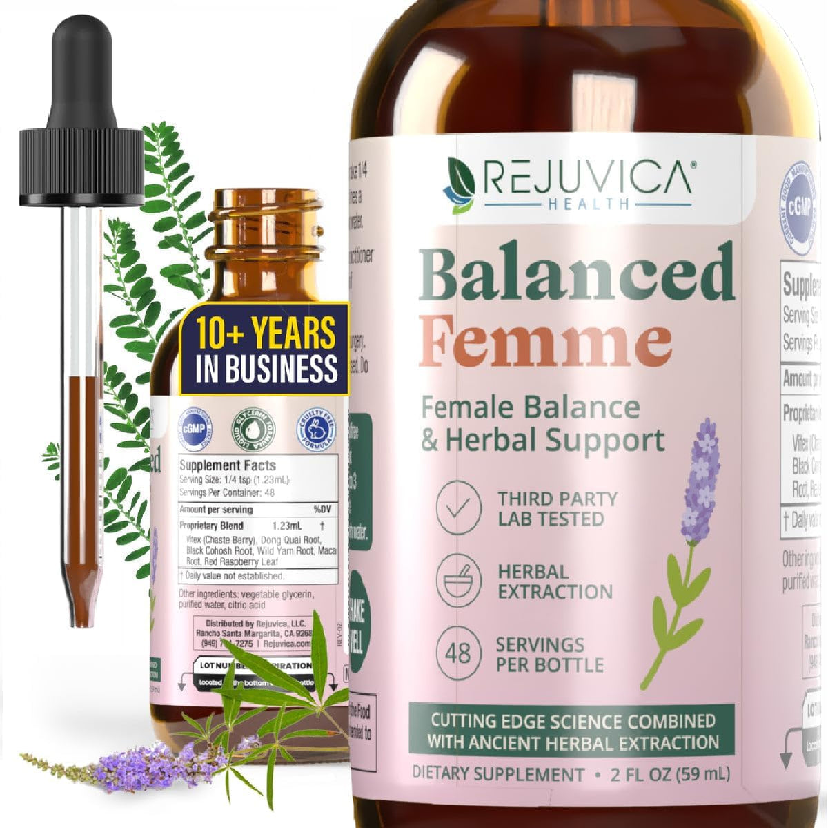 Rejuvica Health Balanced Femme Female Support Liquid - 2 Fl Oz