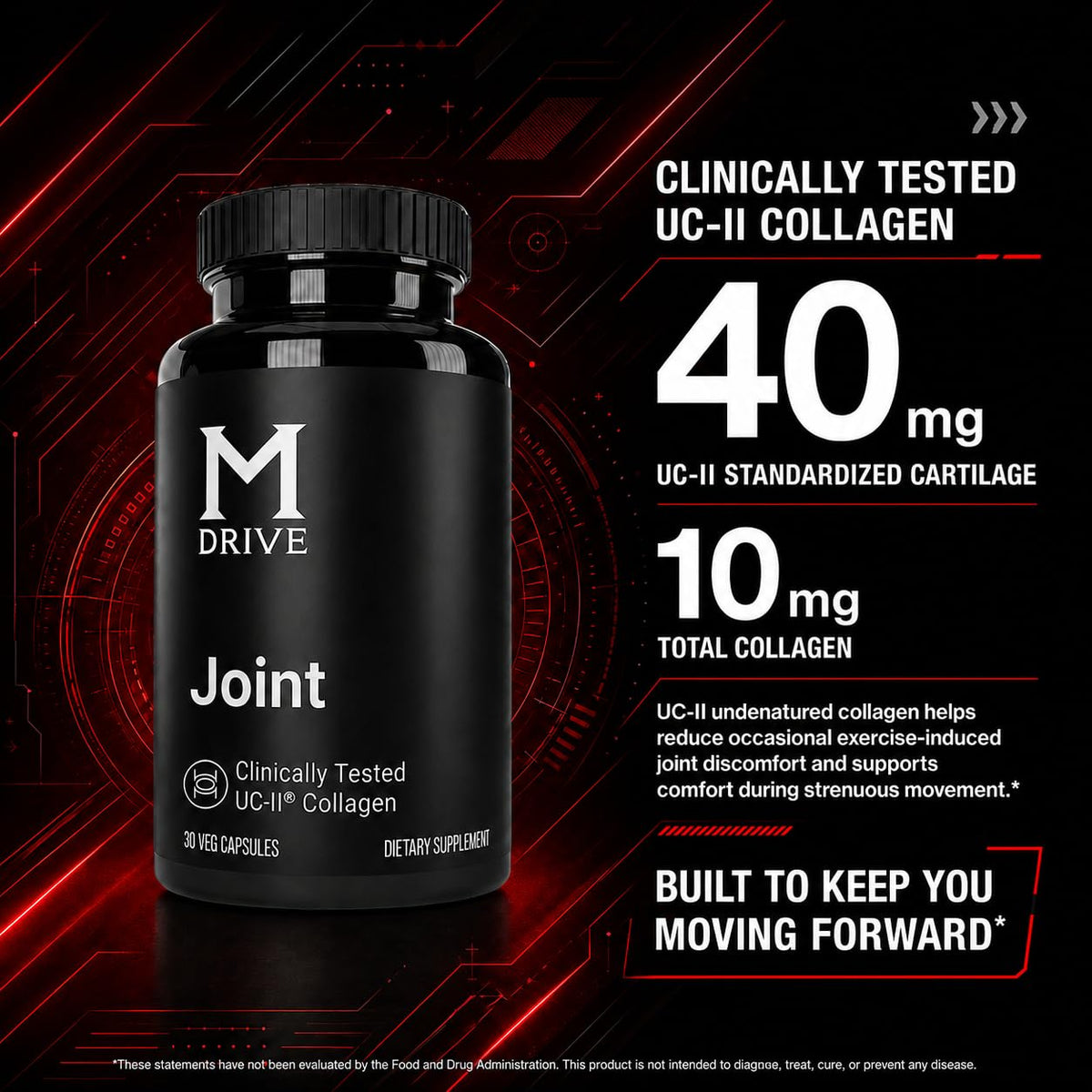 M Drive Men's Joint Support UC II Collagen Turmeric - 30 Capsules - image 3