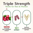 Nature's Nutrition Cranberry Pills Supplement 500mg Per Serving