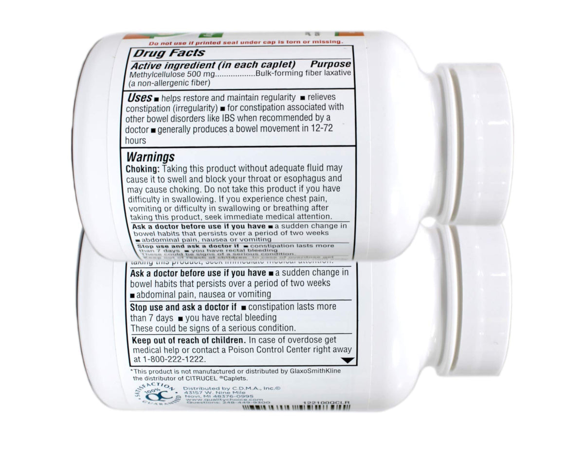 Quality Choice Fiber Therapy Methylcellulose 500 mg - image 3