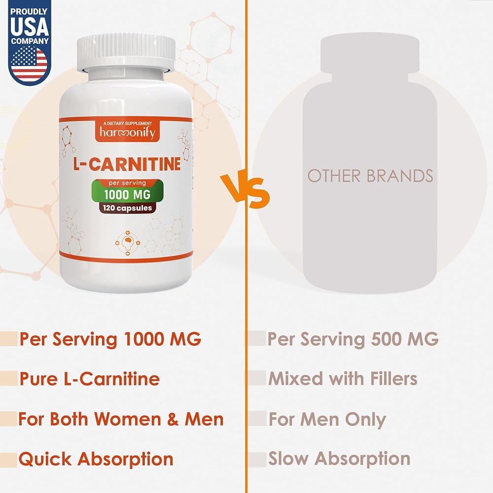 HARMONIFY L-Carnitine 1000 mg - 120 Vegetarian Capsules - image 5
