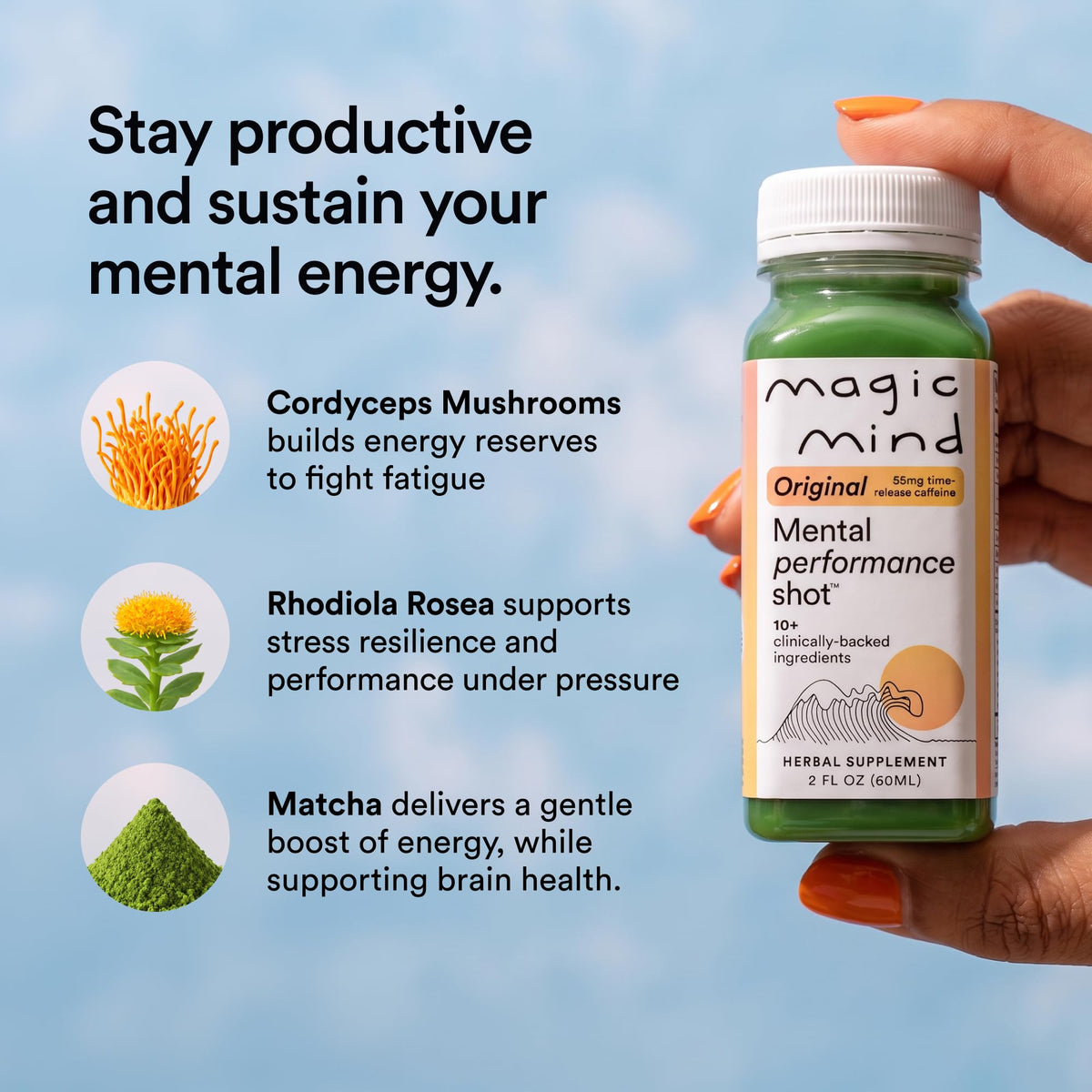 Magic Mind Focus Energy Drink Shots - No Jitters