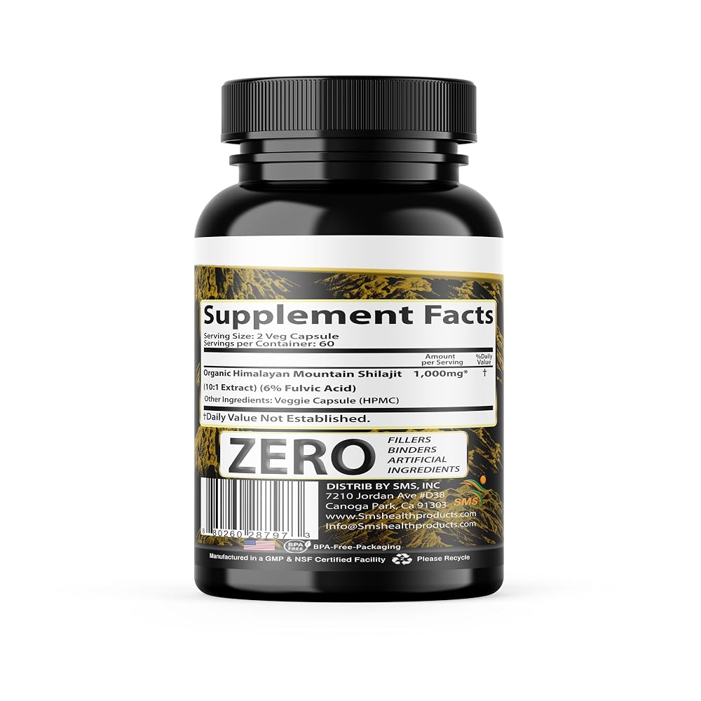 SMSHEALTHPRODUCTS.com Shilajit Pure Himalayan Capsules - 120 Count - image 8