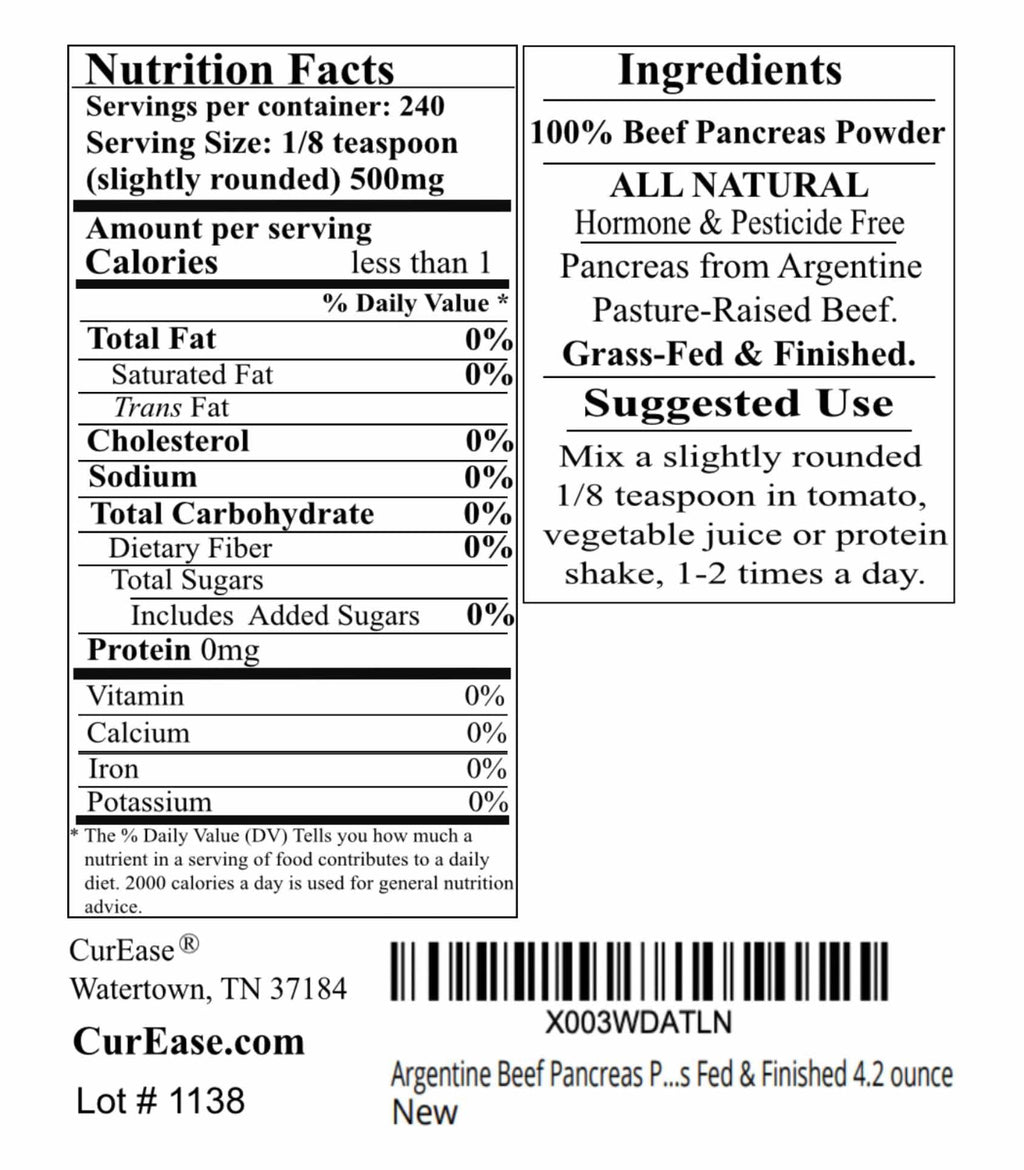 CurEase Argentine Beef Pancreas Powder - 4.2 Ounce - image 3