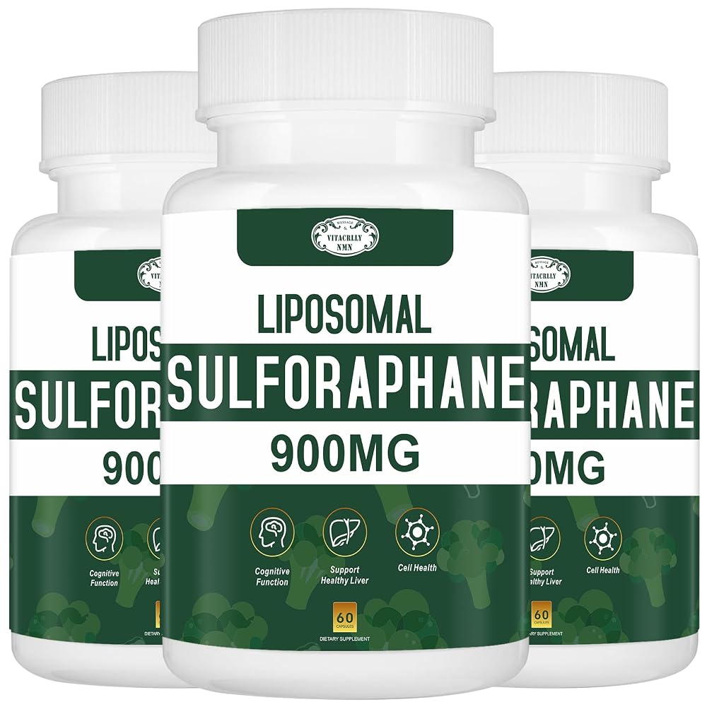 VITACRLLYNMN Liposomal Sulforaphane 900mg Broccoli Extract - 180 Capsules