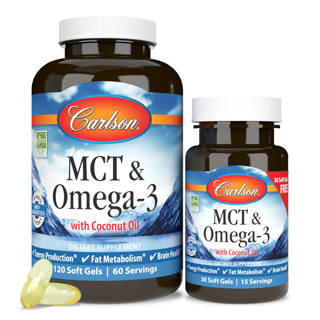 Carlson MCT & Omega-3 Keto-Friendly Softgels - 150 Count - image 5