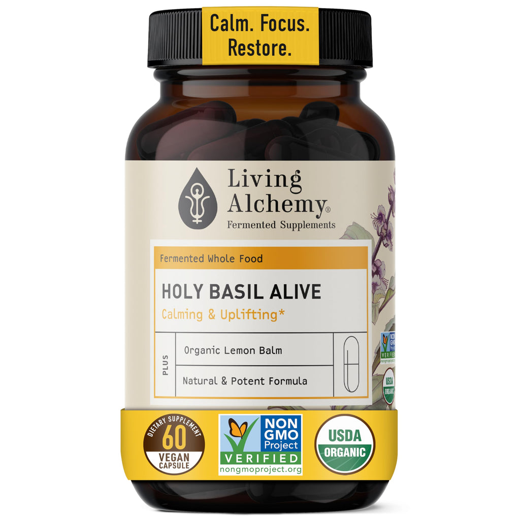 Living Alchemy Fermented Holy Basil Supplement - 60 Capsules