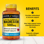 Mason Natural Magnesium 500 mg Extra Strength - 300 Tablets - image 2