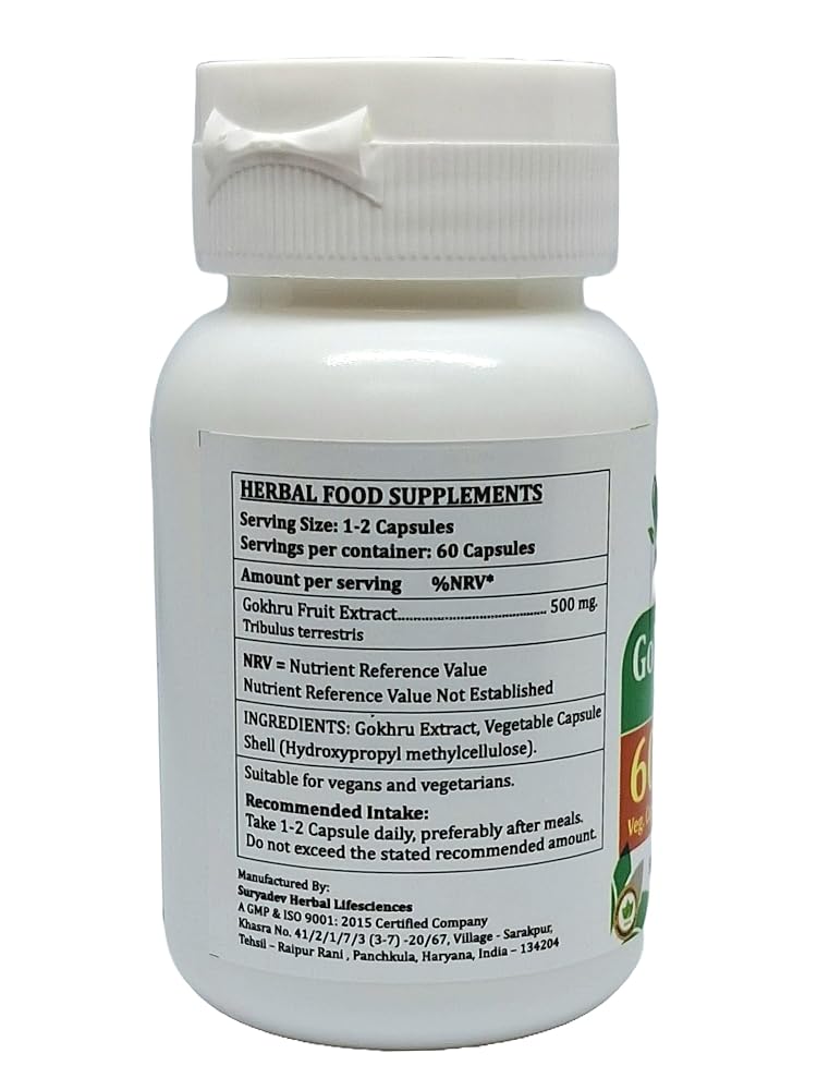 Satya Naturals Gokhru Forte Tribulus Terrestris 500 mg - 60 Vegetarian Capsules - image 5