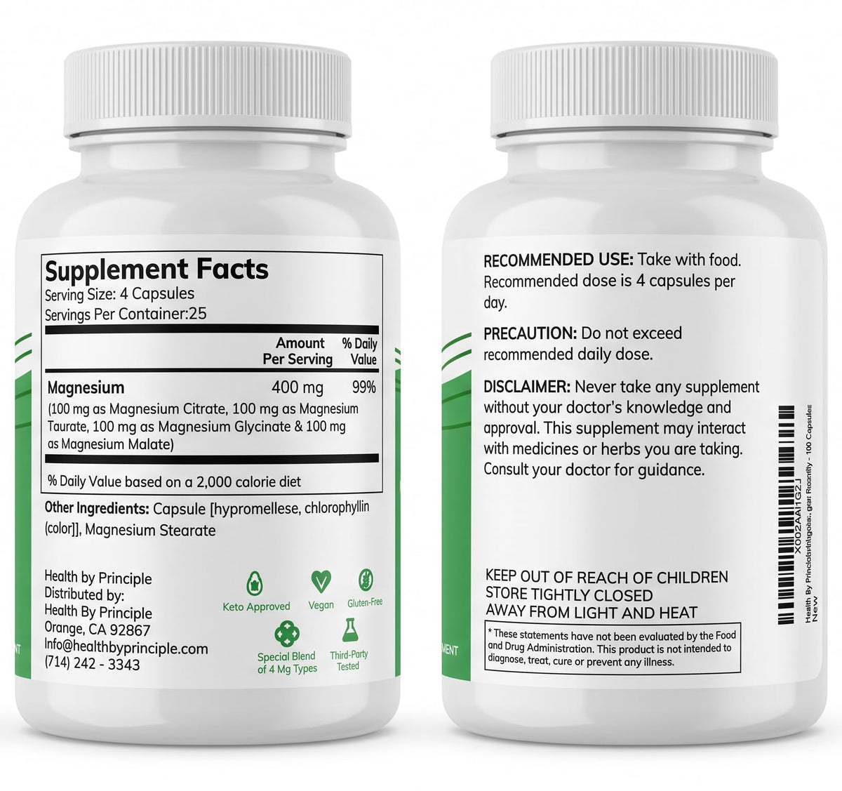Health by Principle Magnesium Complex 4 Types - 100 Capsules - image 7