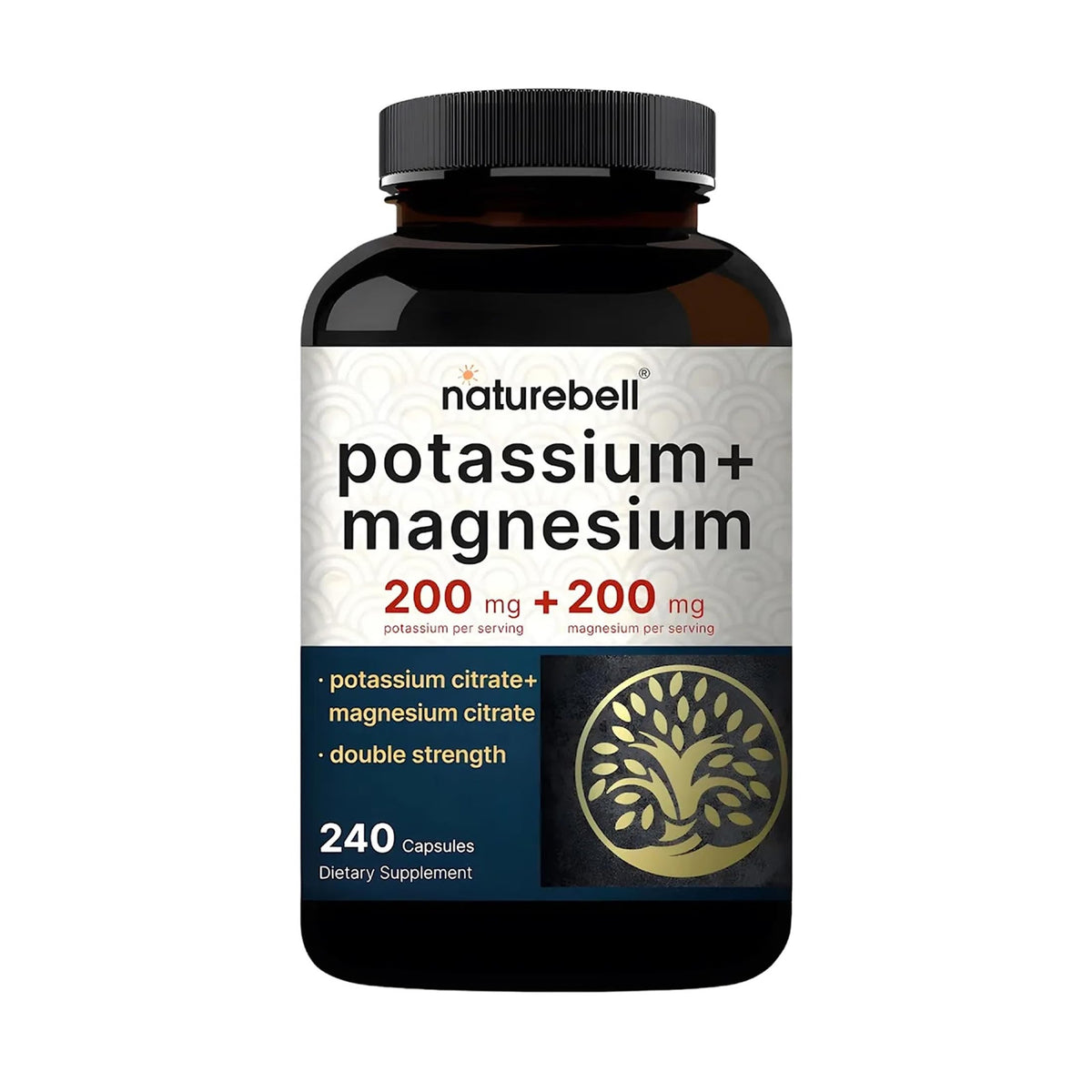 NatureBell Potassium Magnesium Electrolyte Support - 240 Capsules