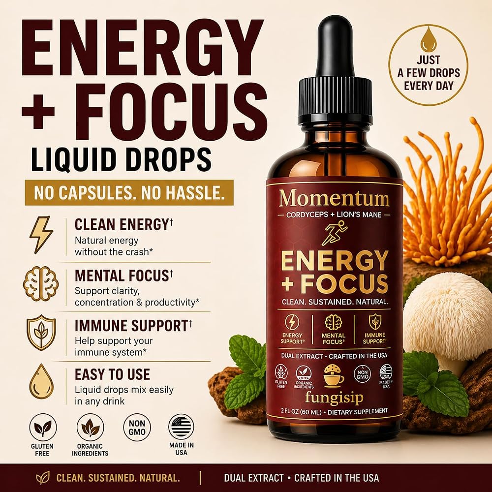FUNGISIP Momentum Cordyceps & Lion's Mane Mushroom Tincture - 2 oz - image 2