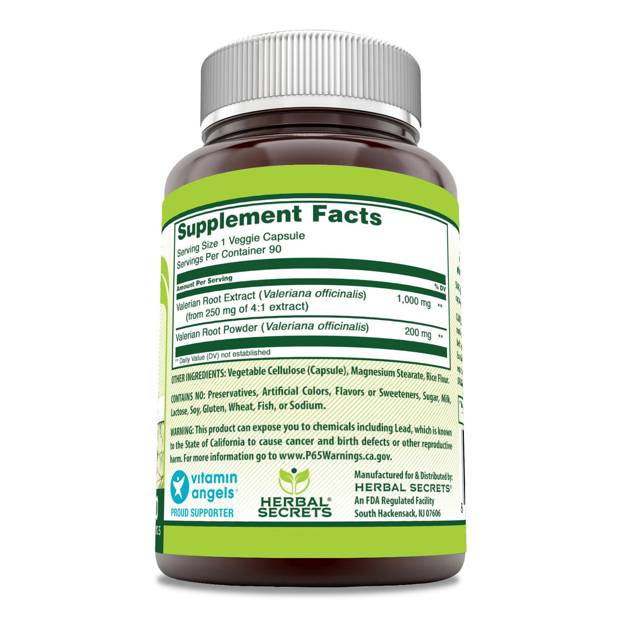 Herbal Secrets Valerian Complex Supplement 1200 mg - 90 Capsules - image 2