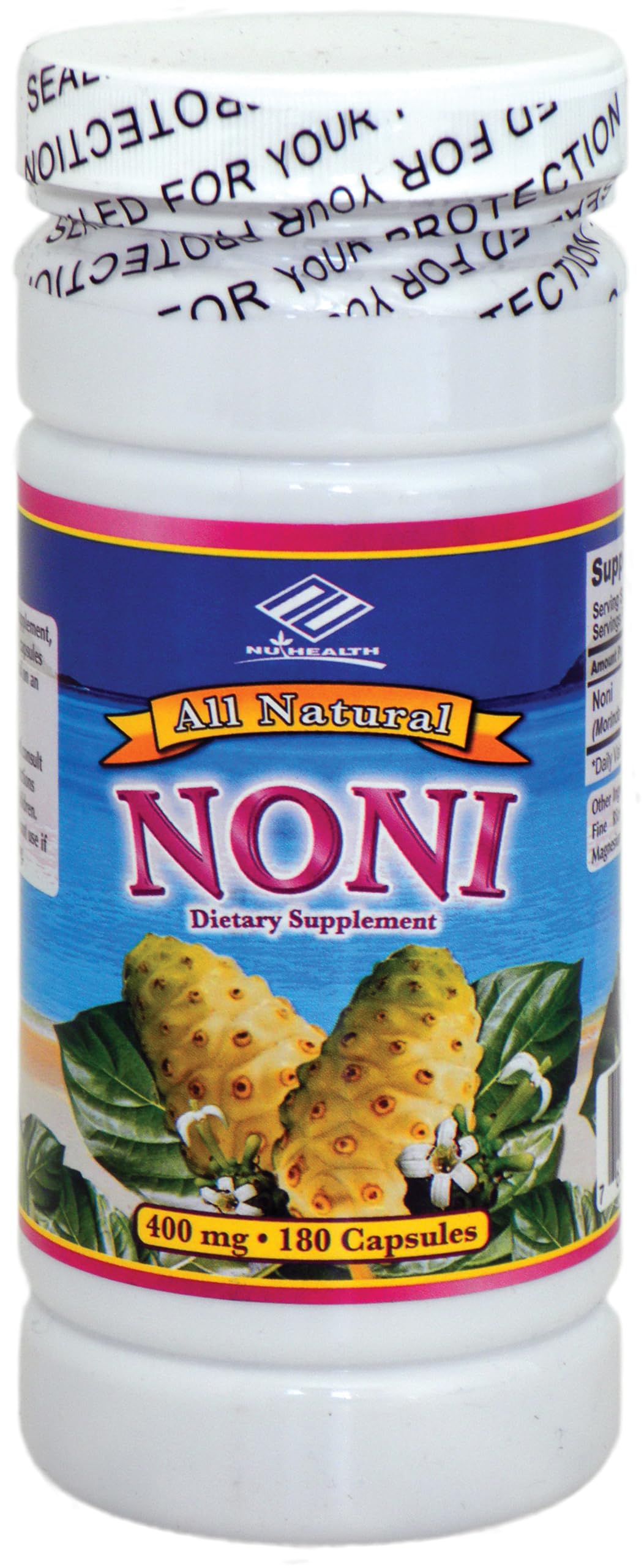 Nu-Health Noni Capsules Organic Morinda Citrifolia - 180 Softgels