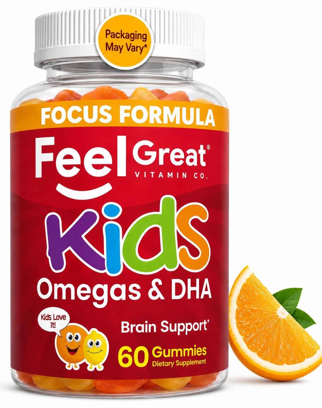 The Feel Great Vitamin Company Omega 3 DHA Gummies for Kids - 60 Count