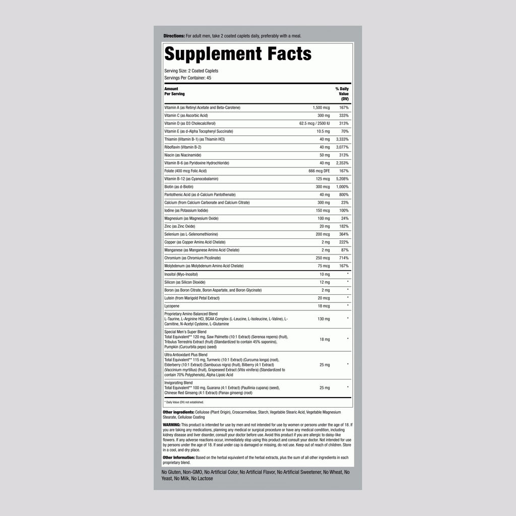 Piping Rock Men's Multivitamin - 90 Caplets - image 2
