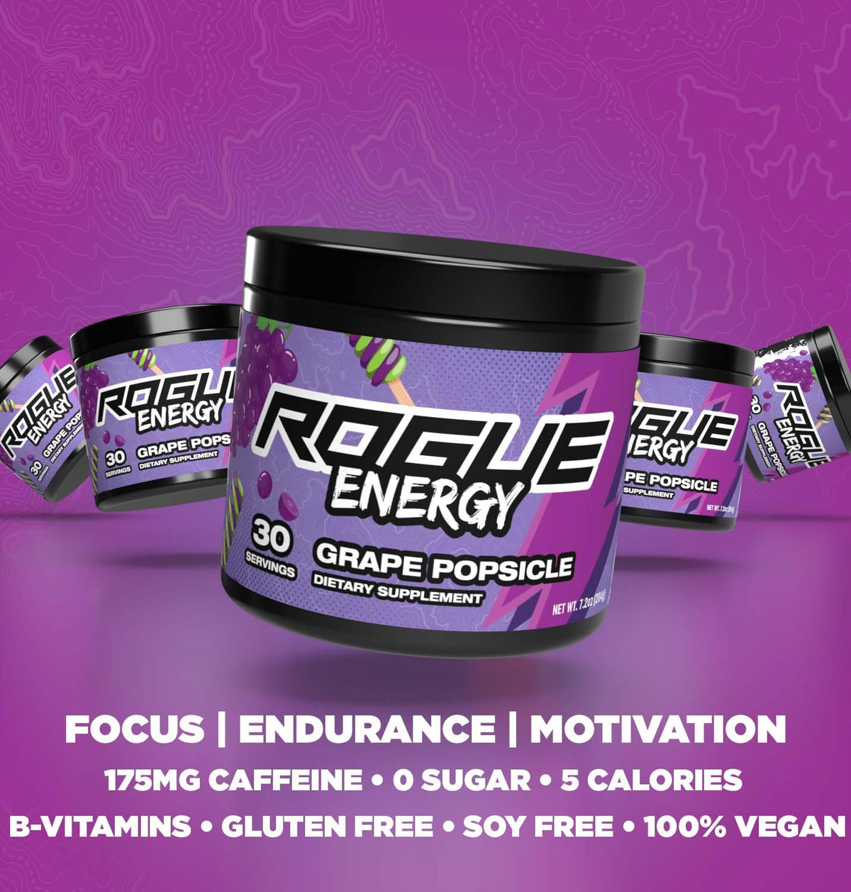 Rogue Energy Drink Powder for Gaming - Grape Popsicle - 30 Servings - image 6