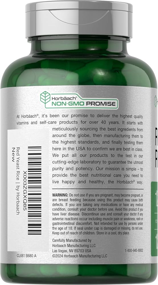 Horbäach Red Yeast Rice 1200 mg - 120 Capsules - image 3