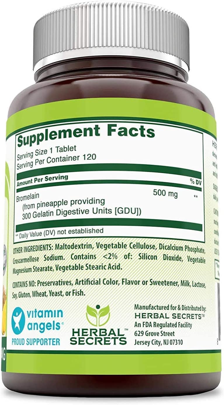 Herbal Secrets Bromelain Supplement 500 Mg Tablets Supplement