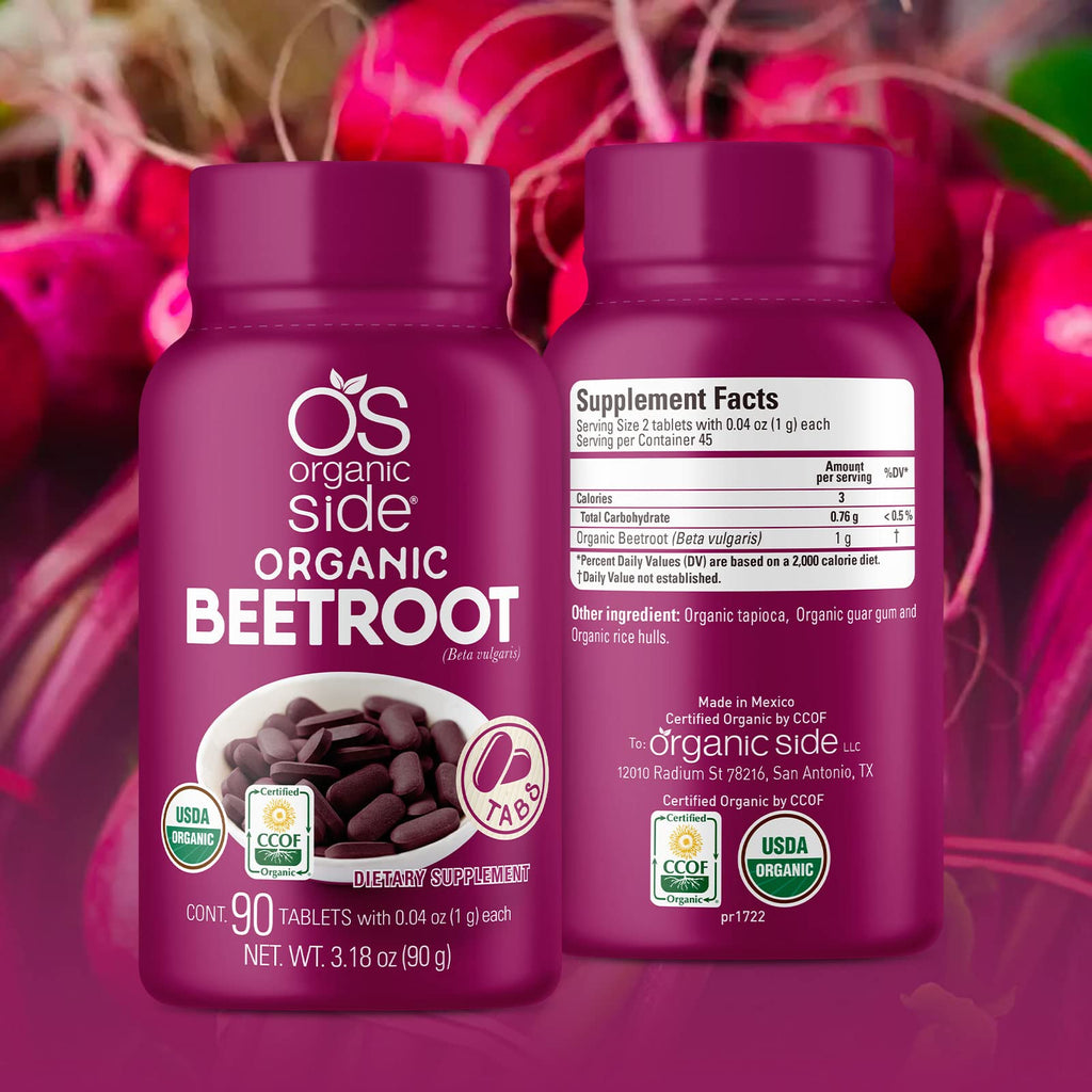 OS Organic Side Beetroot Tablets for Heart Health - 90 Tablets - image 4