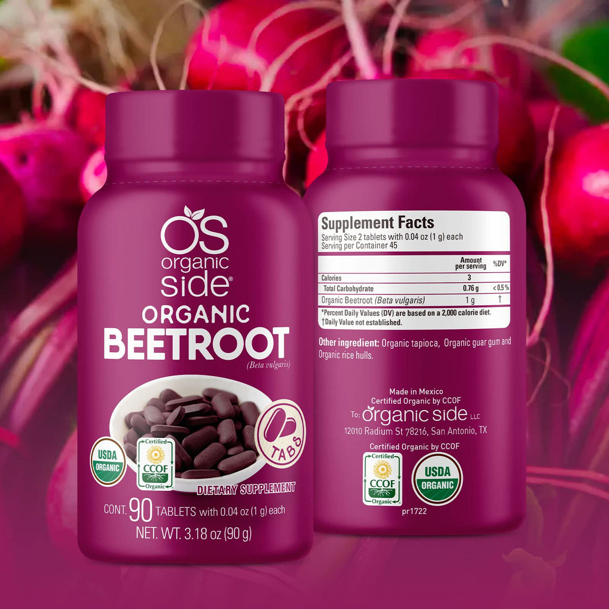 OS Organic Side Beetroot Tablets for Heart Health - 90 Tablets - image 4
