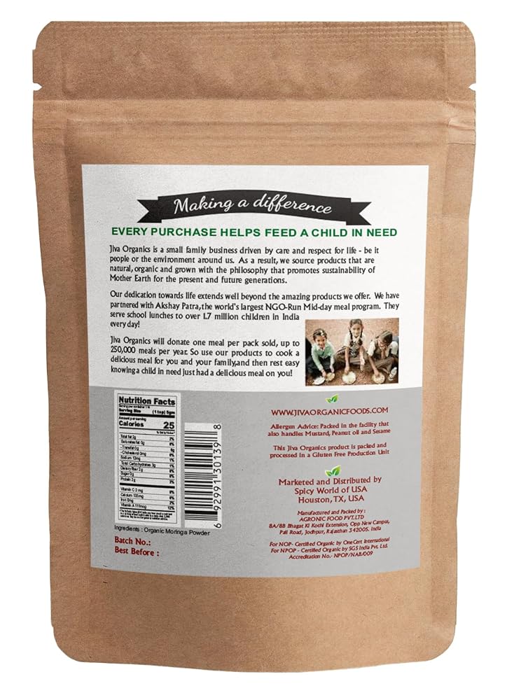 Jiva Organics Moringa Powder - 1.25 LB Bulk Bag - image 9